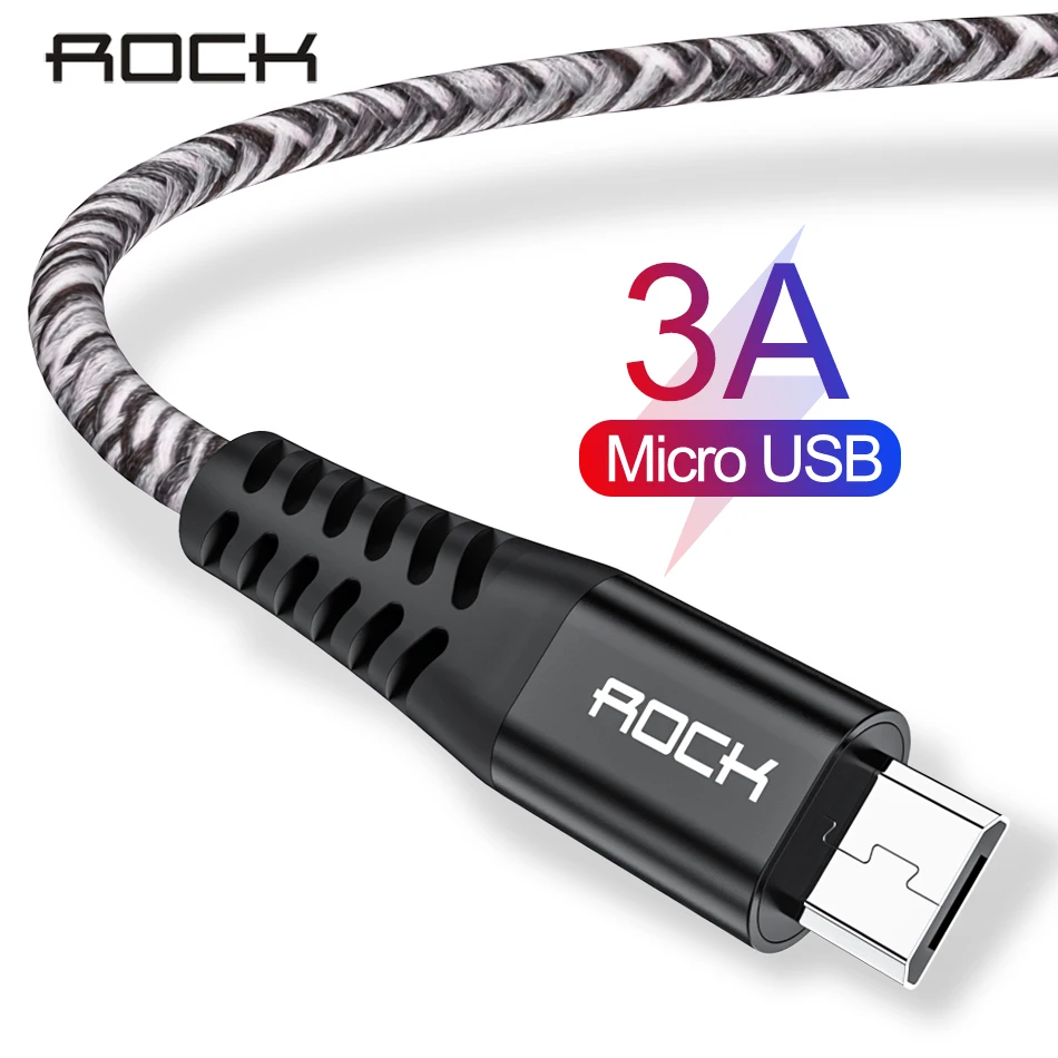 ROCK Micro USB кабель 3A шнур Быстрая зарядка для Samsung Huawei Xiaomi LG Andriod мобильный телефон