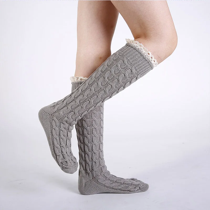 Зимние женские полые кружевные гетры подогреватель голеностопного сустава для