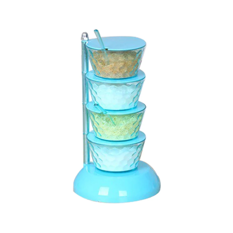 4/5 Layers Transparent Rotating Spice Box Kitchen Seasoning Bottle Set Household Salt Pot Sauce Jar Can Storage Tools | Дом и сад