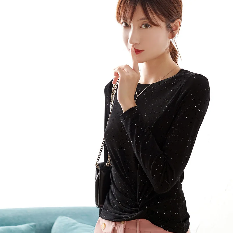 

upper New render unlined garment long sleeved jacket female outfit gauze cultivate morality show thin black t shirts