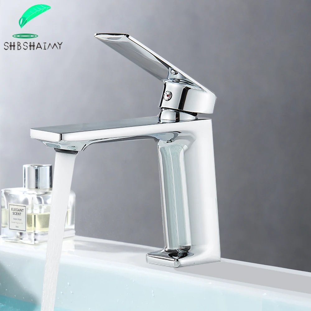 

SHMSHAIMY хромированный смеситель для раковины на бортике, кран для раковины для ванной комнаты, кран с одной ручкой, смеситель горячей и холодн...