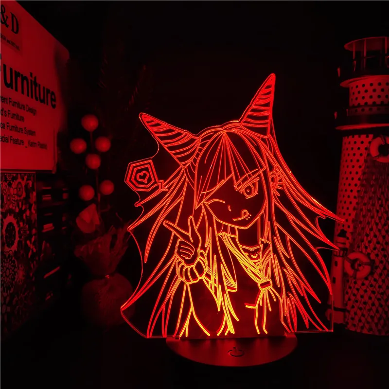 Иллюзия Danganronpa Mioda Ibuki светодиодная 3D Аниме лампа освещение ночники Меняющие цвет