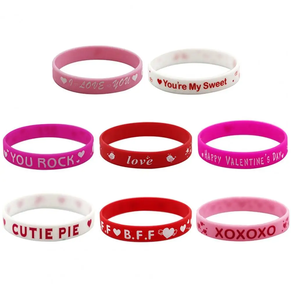 

8 шт./компл. широкий Силиконовый Эластичный Элегантный браслет с английскими буквами украшение для браслета для подарка