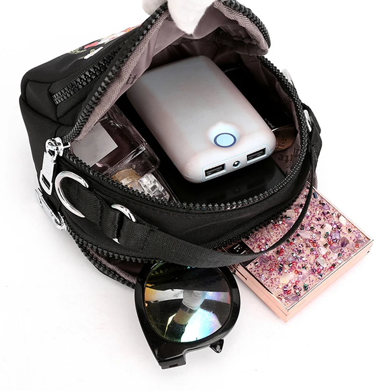 

Women Top-handle Shoulder Bag Designer Handbag Famous Brand Nylon Female Casual Shopping embroidery Crossbody Bag Messenger Bags