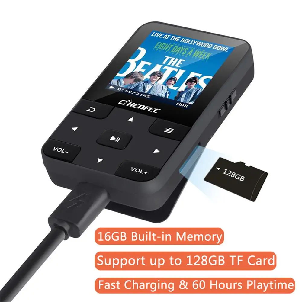 Последние 16 Гб мини клип MP4 плеер Bluetooth 4,2 Lossless музыкальный Palyer с FM радио, диктофон, MP4 видео бегущий плеер