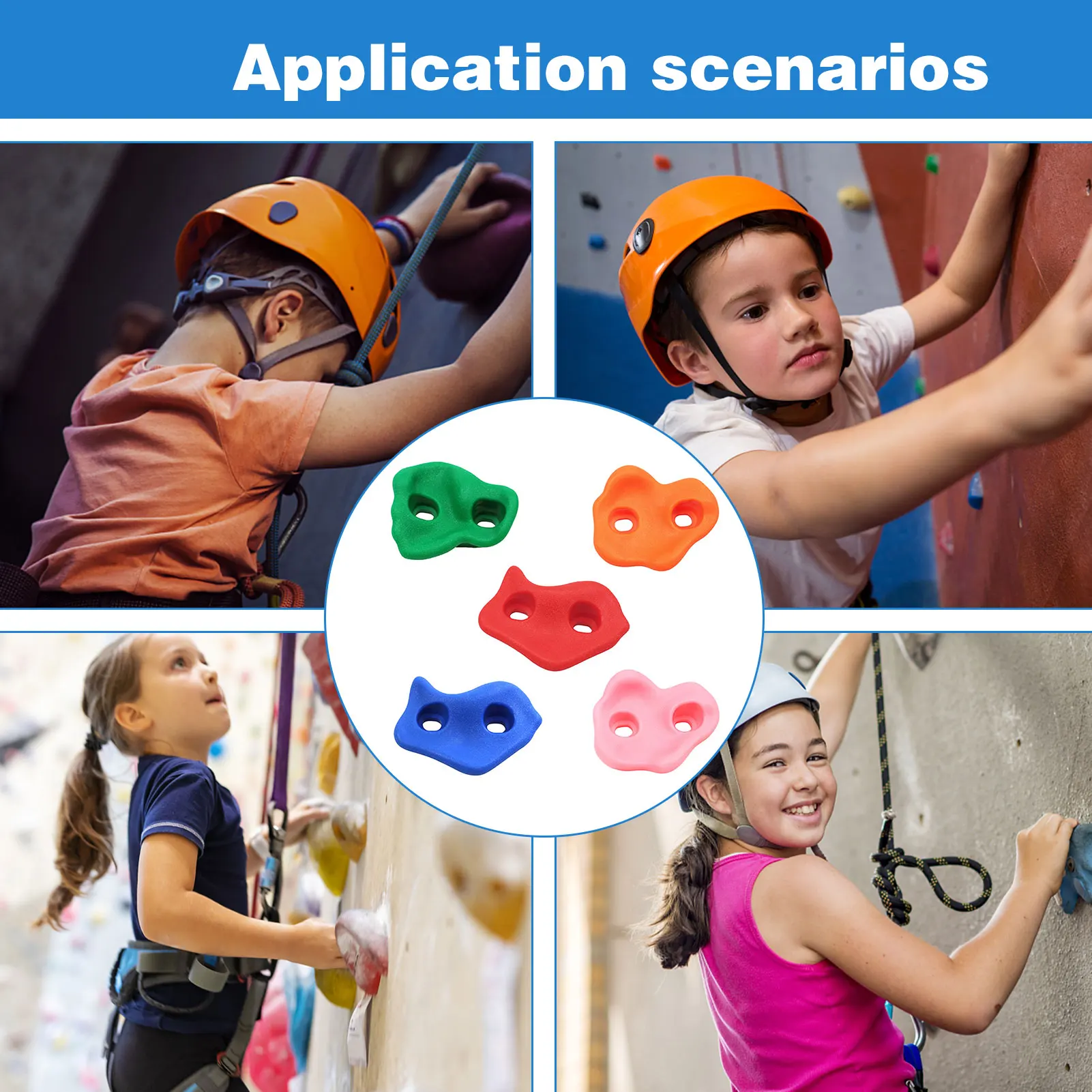 

10Pc Random Color Kids Rock Climbing Wall Holds Children Wall Climbing Stones Toys Child Playground Game Hand Feet Hold Grip Kit
