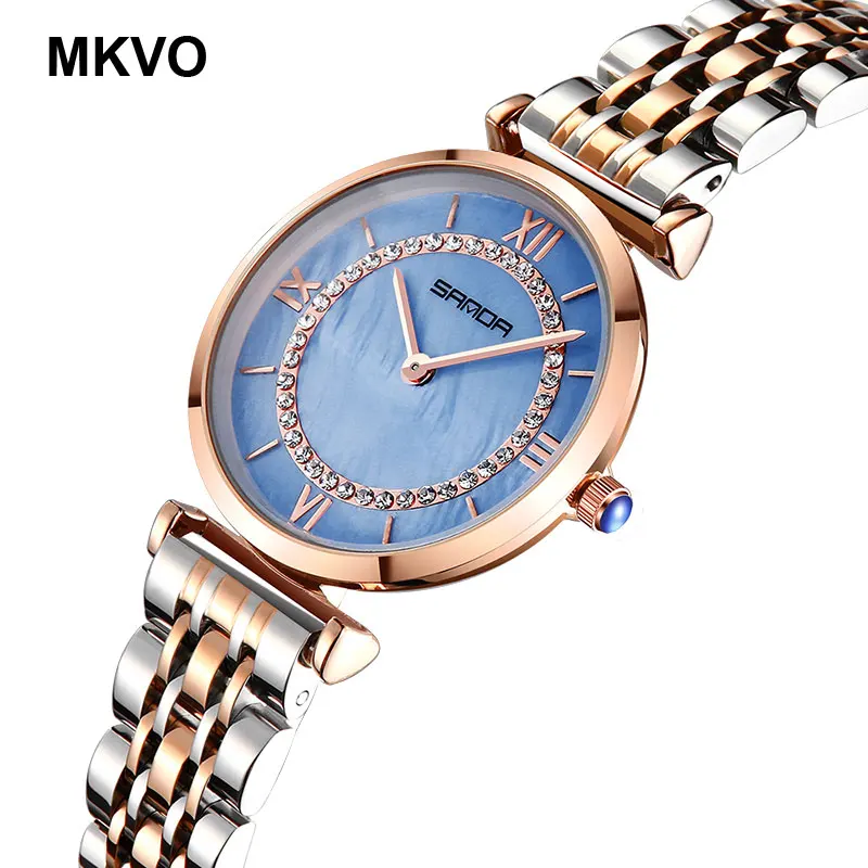 Часы наручные женские кварцевые Роскошные водонепроницаемые Модные с японским