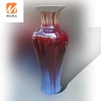 red kiln baked crackled glaze color porcelain decorative lang red porcelain vase fambe vase
