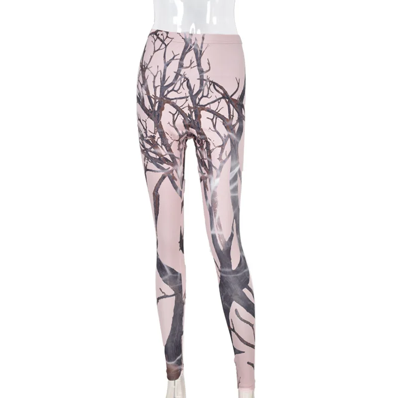 

Joggers Capris Women Print Elastic Pants High Street Legging Pencil Pants Spring Young E-Girl Skinny Gothic Trousers Sportswear