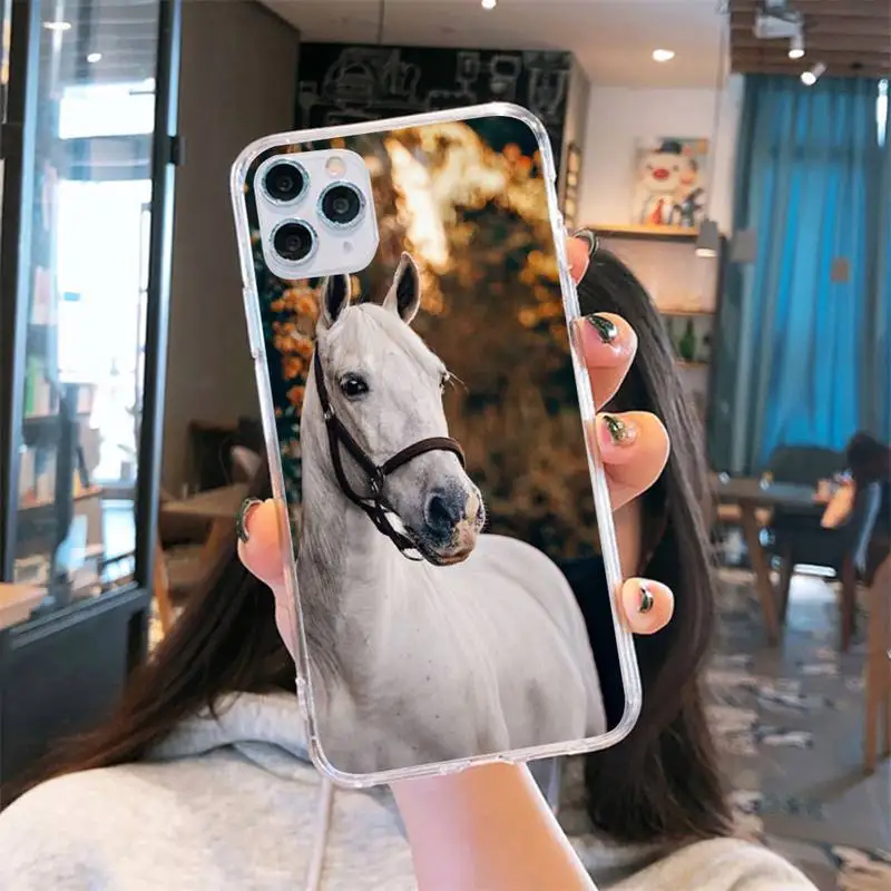 

horse animal mobile Customer Phone Case Transparent soft For iphone 5 5s 5c se 6 6s 7 8 11 12 plus mini x xs xr pro max