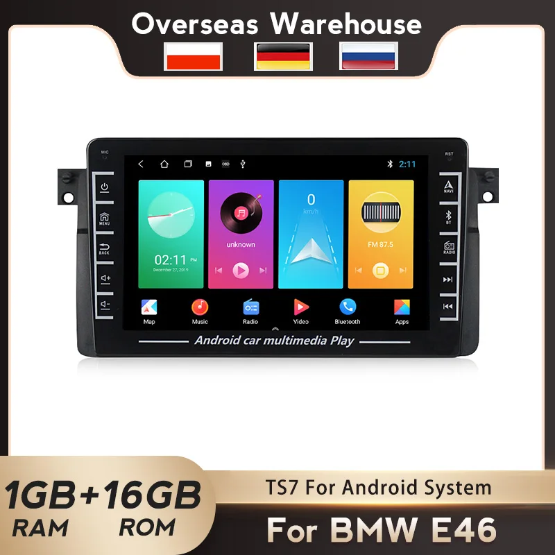 

Overseas Warehouse Android Car Multimedia Radio Player For BMW E46 M3 Coupe 318/320/325/330/335 Steering Wheel Control Camera