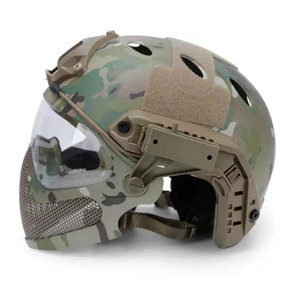 

Hunting Tactical Helmet with Mask Shooting Full Face Military Cs Airsoft Paintball Protective Helmet Combat Army Training Helmet