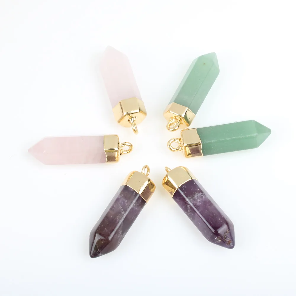 Модный кулон из полудрагоценных камней подвеска с шестигранными колоннами и Warhead