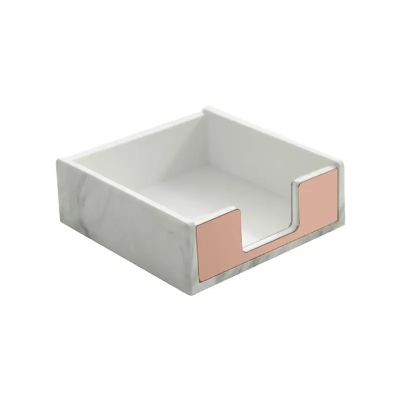 

Marble Pattern Square Memo Box Sticky Note Storage Card Holder Organizer Supply