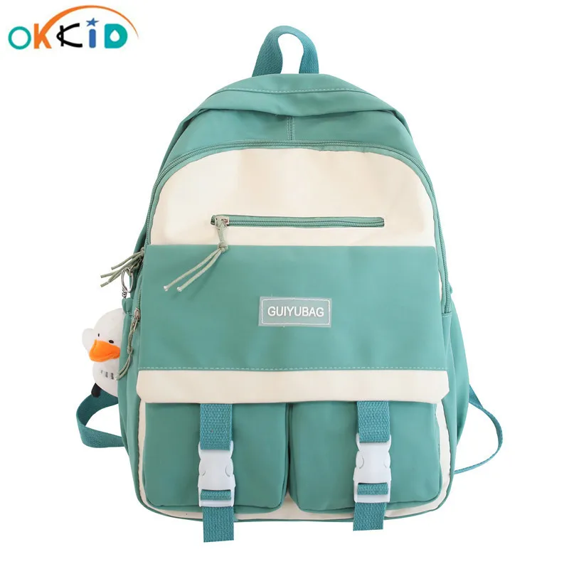 Школьный рюкзак OKKID из парусины для девочек-подростков, повседневный дорожный рюкзак, женская сумка для ноутбука, школьные сумки для школьн...