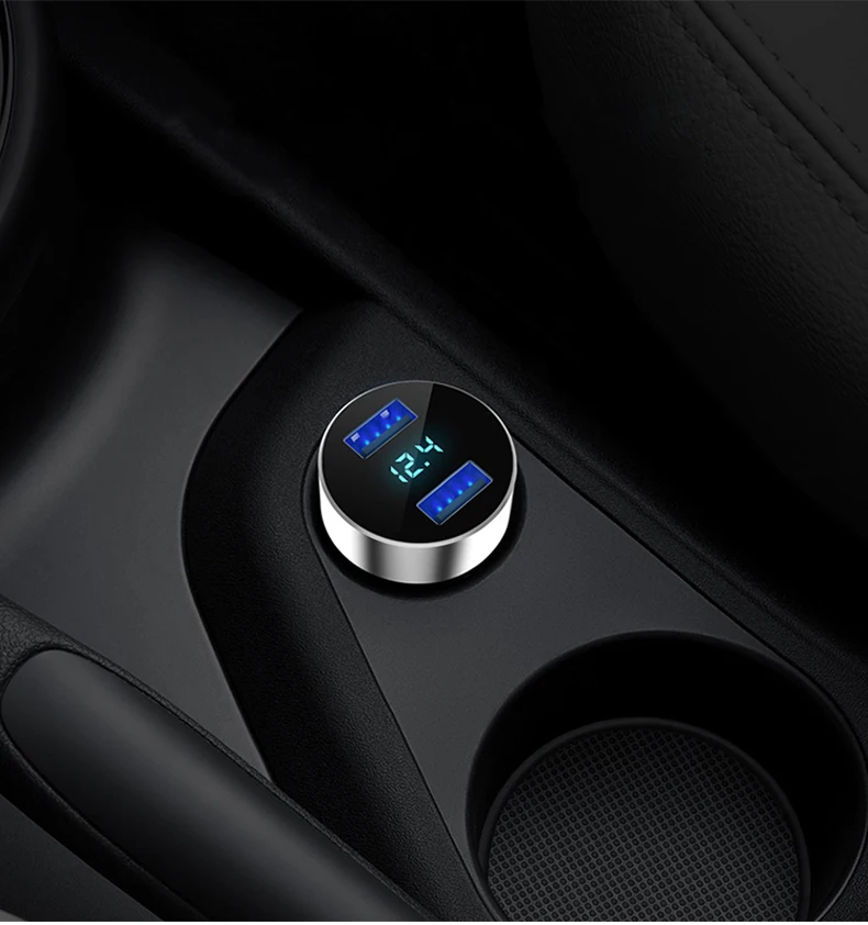 Автомобильная зажигалка, USB зарядное устройство, быстрое автомобильное зарядное устройство, адаптер питания, 2 порта, ЖК-дисплей, 12-24 В, 3.1A, прикуриватель, автомобильный стиль