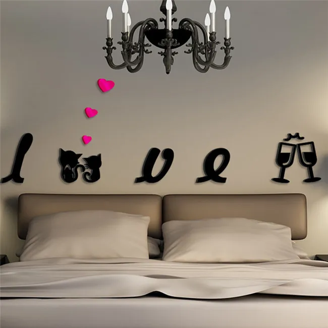 3D Хрустальная Настенная Наклейка WS99 креативный теплый фон для спальни комнаты