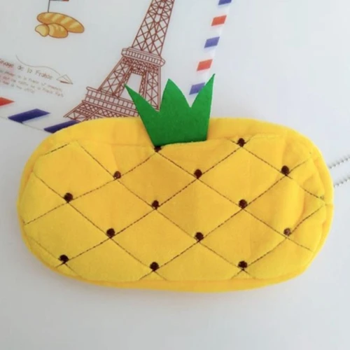 pineapple Плюшевый чехол-карандаш с единорогом для мальчиков и девочек, школьная Милая Большая вместительная сумочка на молнии, сумочка для ручек и карандашей, школьные принадлежности, канцелярские принадлежности, подарок - Цвет: pineapple