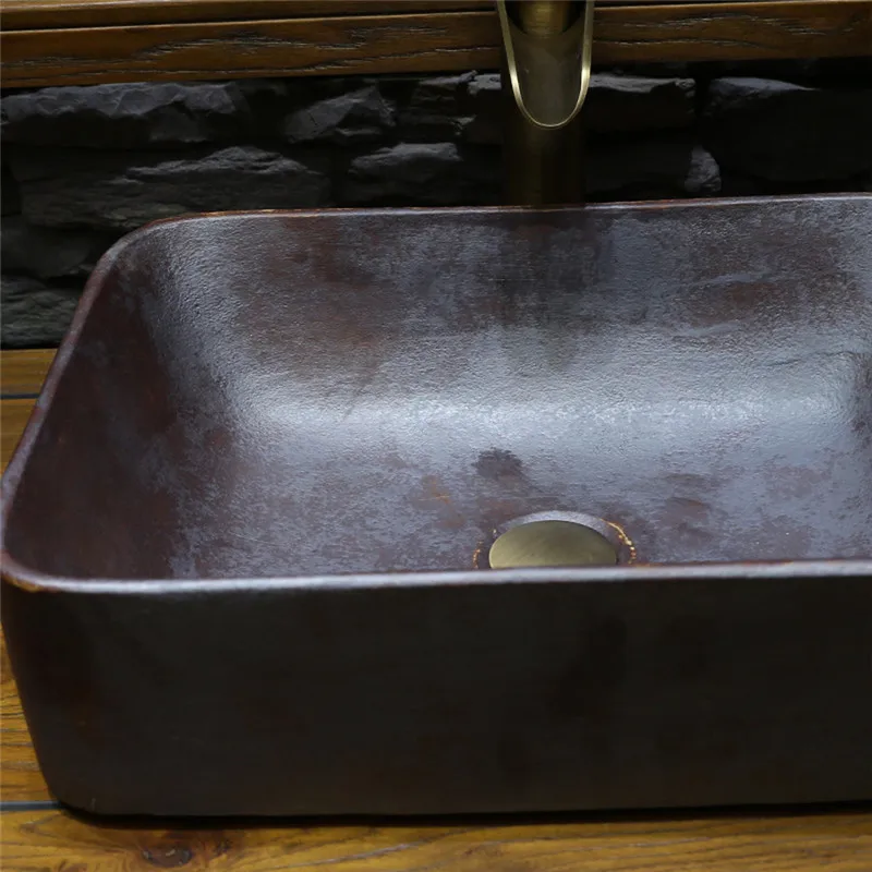 Керамическая раковина для ванной комнаты умывальника с ручной росписью круглая