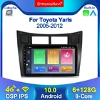 Автомобильный мультимедийный плеер, 2Din, 4G Lte, Android 10, 2.5D IPS, для Toyota Yaris 2005-2012, GPS-навигация, поддержка Carplay, Wi-Fi, BT