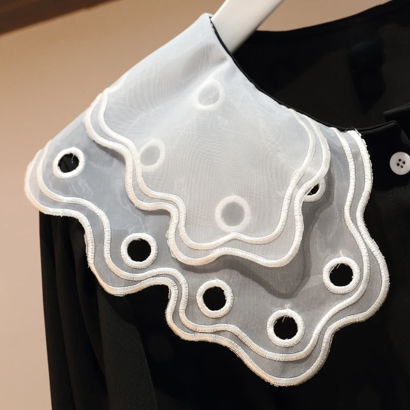 Оригинальная осенняя одежда новинка шикарный кружевной воротник с вышивкой в