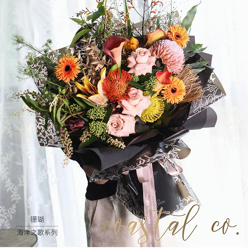 Водонепроницаемая флористическая упаковка бумаги 20 шт 60*60 см рождественские