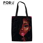 Женская наплечная сумка FORUDESIGN, черная сумка для покупок в африканском стиле