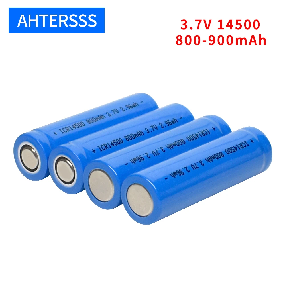 1 20 шт 14500 аккумуляторная батарея 3 7 V литиевая AA 2A 800 850mAh плоская головка