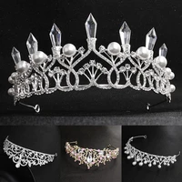 13pcs retro tiaras and crowns headband kids girls bridal crystal crown party accessiories hair jewelry ornaments