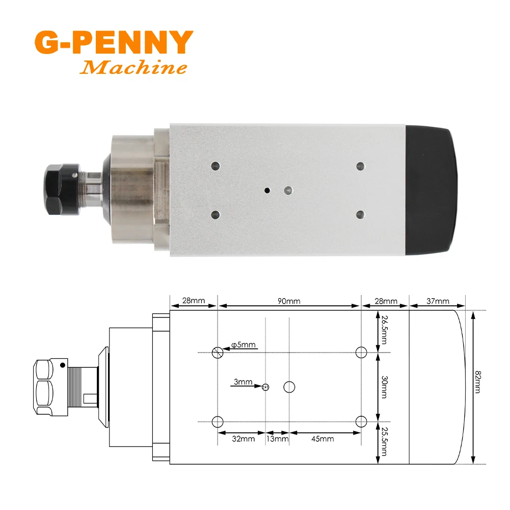 G-PENNY 1 5 кВт ER20 двигатель шпинделя с воздушным охлаждением квадратный шпиндель без