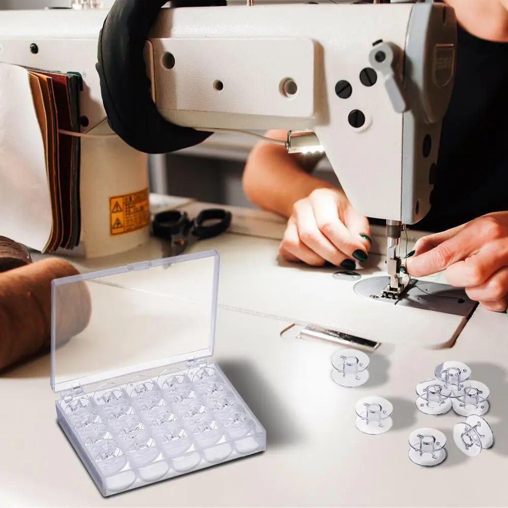 25 шт. Кристальный бобины катушки для швейных машин с ящик хранения Brother Singer Janome