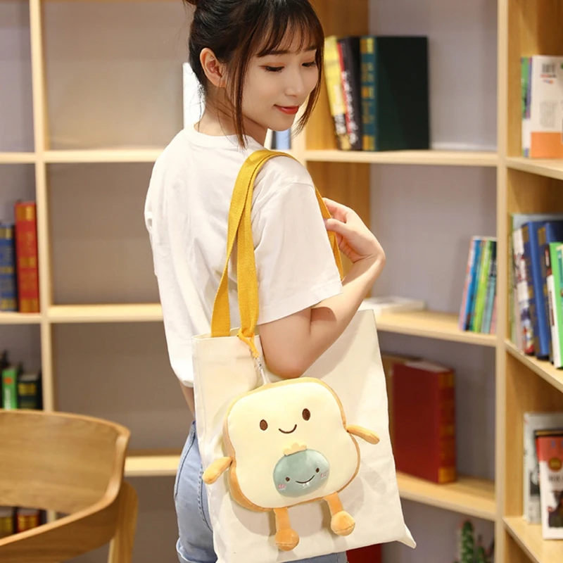 

Funny Toast Bread Pillow Creative Plush Toy Soft Bread Sliced Soft Car Gift Toy 54DF