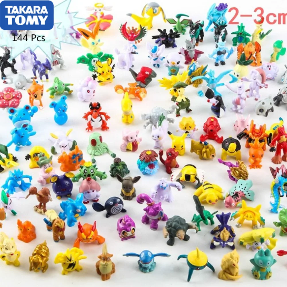 

144pcs Different Styles Pokemon Figures Model Collection Pokémon Pikachu Anime Figure Toys Dolls Child Birthday Gift 2-3cm