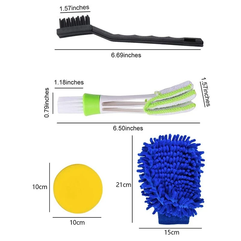 

14-Piece Set of Car Interior Air Conditioning Air Outlet Detail space Brush Detail Brush Round Head Brush Car Brush Set