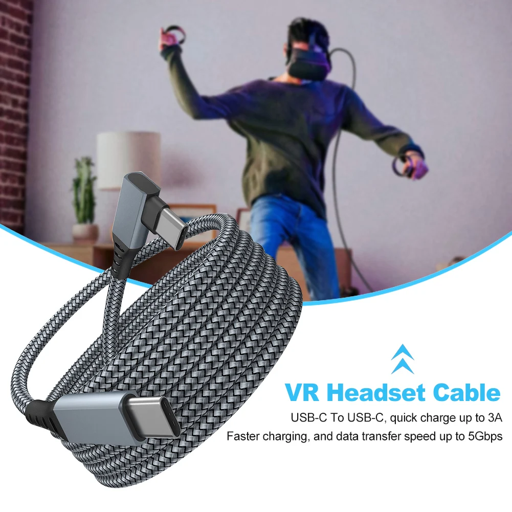 

USB C PC 5Gbps Fast Charging GEN2 Stream Data Transfer High Speed VR Headset Accessories Gaming Link Cable For Oculus Quest 2