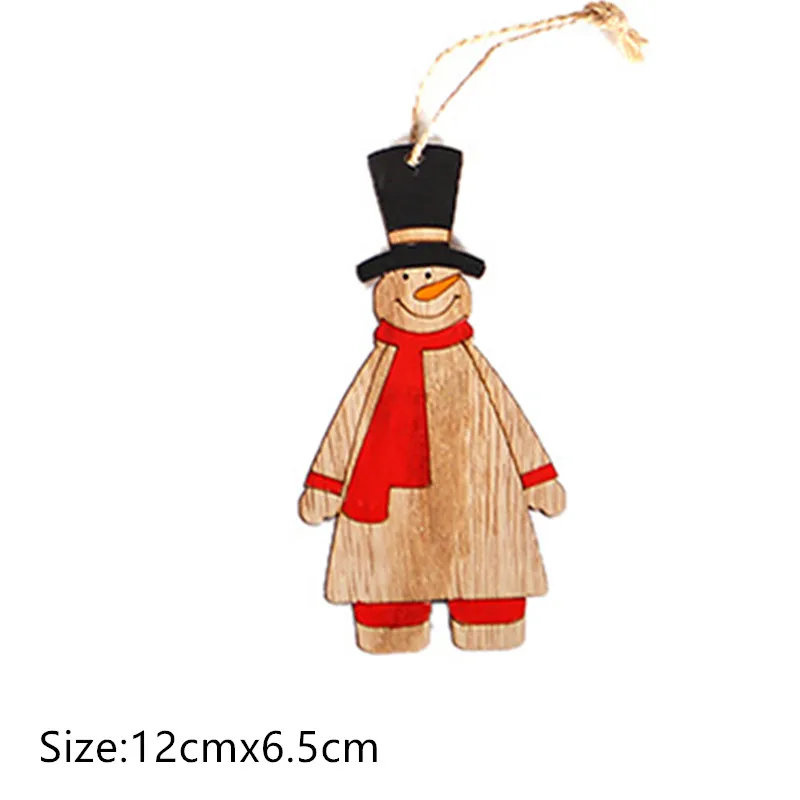 1pc-25-snowman С Рождеством Noel деревянная подвеска рождественские украшения для елки для дома Navidad Natal новогодние украшения - Цвет: 1pc-25-snowman