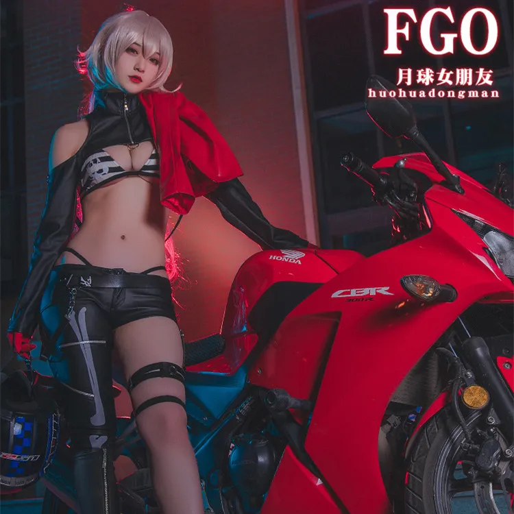 Горячая предпродажа Fate/Grand Order FGO Moon Cancer Girlfriend Jeanne d'Arc косплей костюм Женская сексуальная одежда пальто+ брюки+ бюстгальтер