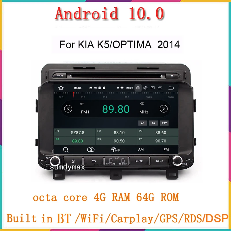 

Автомобильный радиоплеер Sumdymax Android 10,0 для Kia k5 optima 2014 2015, Автомобильная Мультимедийная система с GPS-навигацией, Wi-Fi, DSP, головное устройство ...