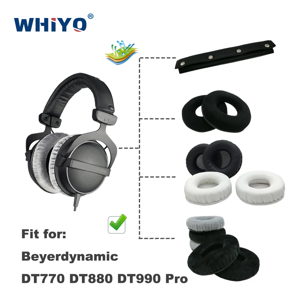 

Replacement Ear Pads for Beyerdynamic DT770 DT880 DT990 Pro Headset Parts Leather Cushion Velvet Earmuff Headset Sleeve Cover