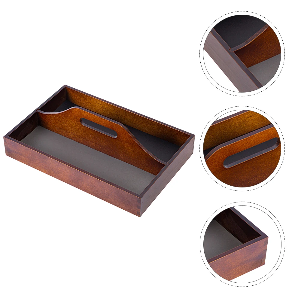 

1Pc Storage Box Storage Supply Fork Storage Box Wood Storage Case for Porch Desktop Home Tabletop