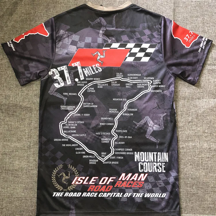 

Summer quick-drying map short-sleeved commemorative TT Island car half-sleeve breathable racing motorcycle clothing
