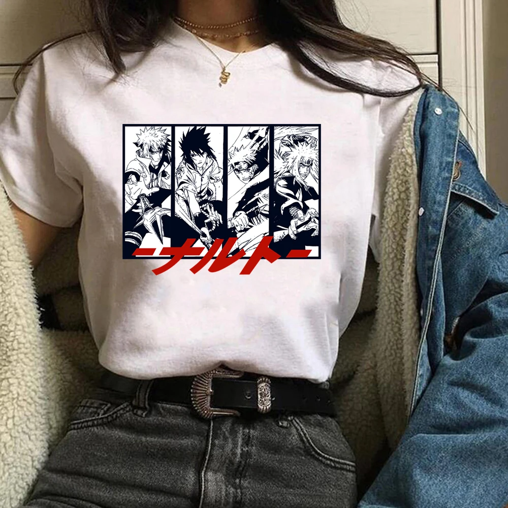 

Anime Naruto Tshirt Women Fashion Summer T-shirt Uchiha Sasuke Game Figure Short Sleeve Cartoon Kawaii Teenager Femme Tees Shirt