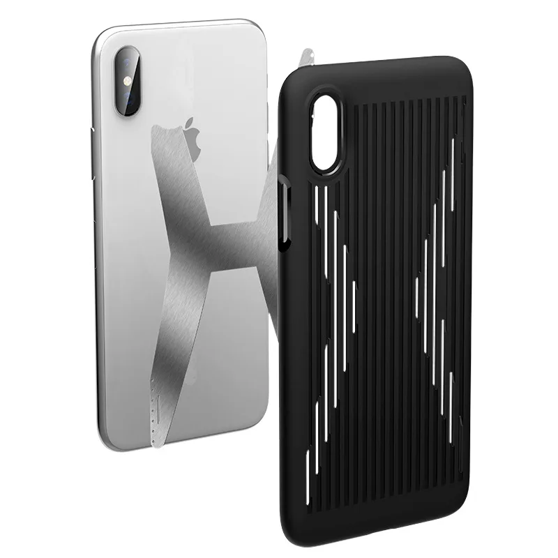 Мягкий охлаждающий для Iphone 8 Plus чехол телефона s металлический холодный стальной