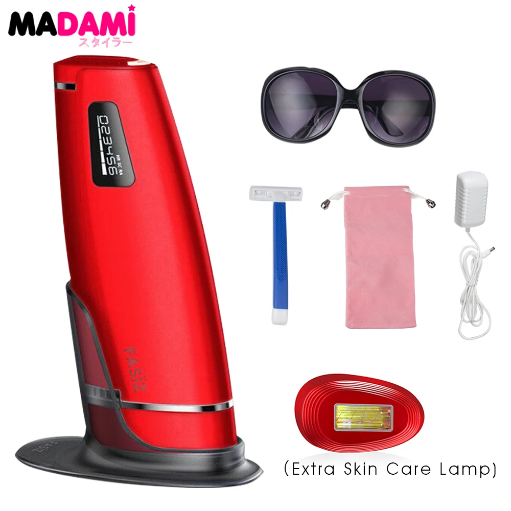 Элегантное красное удаление волос для женщин Перманентный лазер IPL домашнее