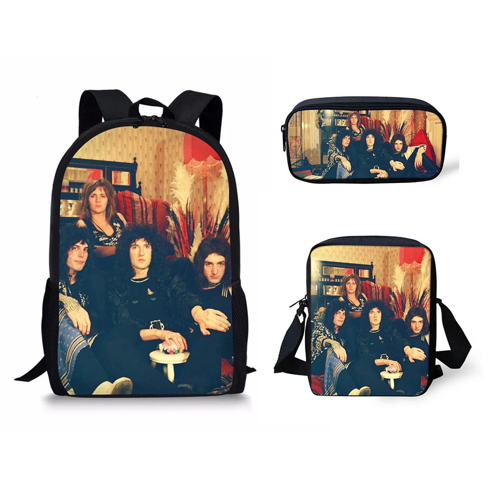 Школьный рюкзак HaoYun Queen Band школьные ранцы для мальчиков, 3 шт./компл., школьные принадлежности для учащихся, с мини-ранец мешок с закрылками