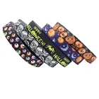 Новый стиль 10Y 15 мм узоры на Хэллоуин с принтом Складная эластичная лента на липучке тесьма для головных уборов аксессуары для шитья волос