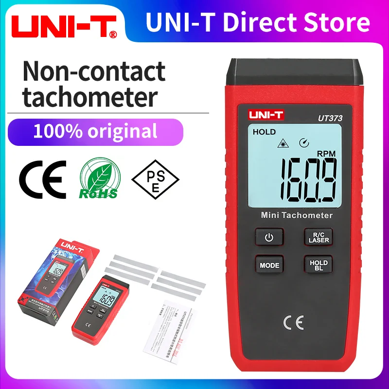 Компактный цифровой лазерный тахометр UNI-T UT373 Бесконтактный диапазон оборотов в