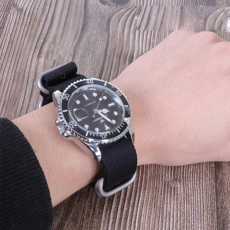 18mm 20mm 22mm 24mm Universal Nato Nylon Canvas Watchband Heavy Duty Strap Men Sport Waterproof Ring Buckle Bracelet Watch Band images - 6