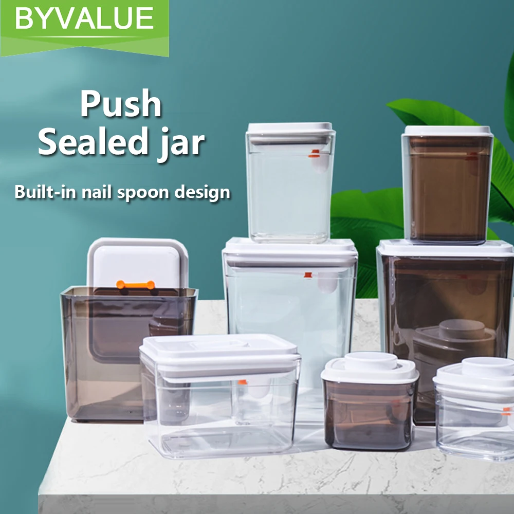 

Multi-Capacity Plastic Container Kitchen Food Storage Box Airtight Container For Bulk Product Cereal Nacks Spice Torage Tanks