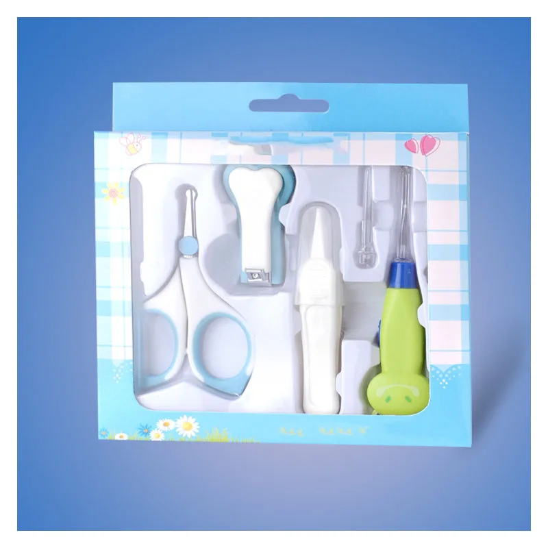

5-Piece Baby Care Special Set Children's Nail Clippers Manicure Nail Scissors Grinding Ear Nose Cleaning Tweezers Ear Spoon Tool